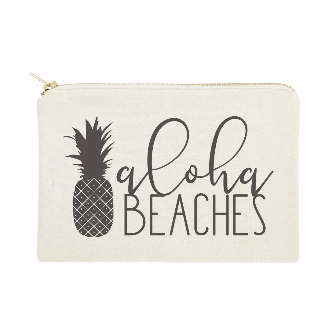 Aloha Beaches Cotton Canvas Cosmetic Bag sold by Beach Bunny