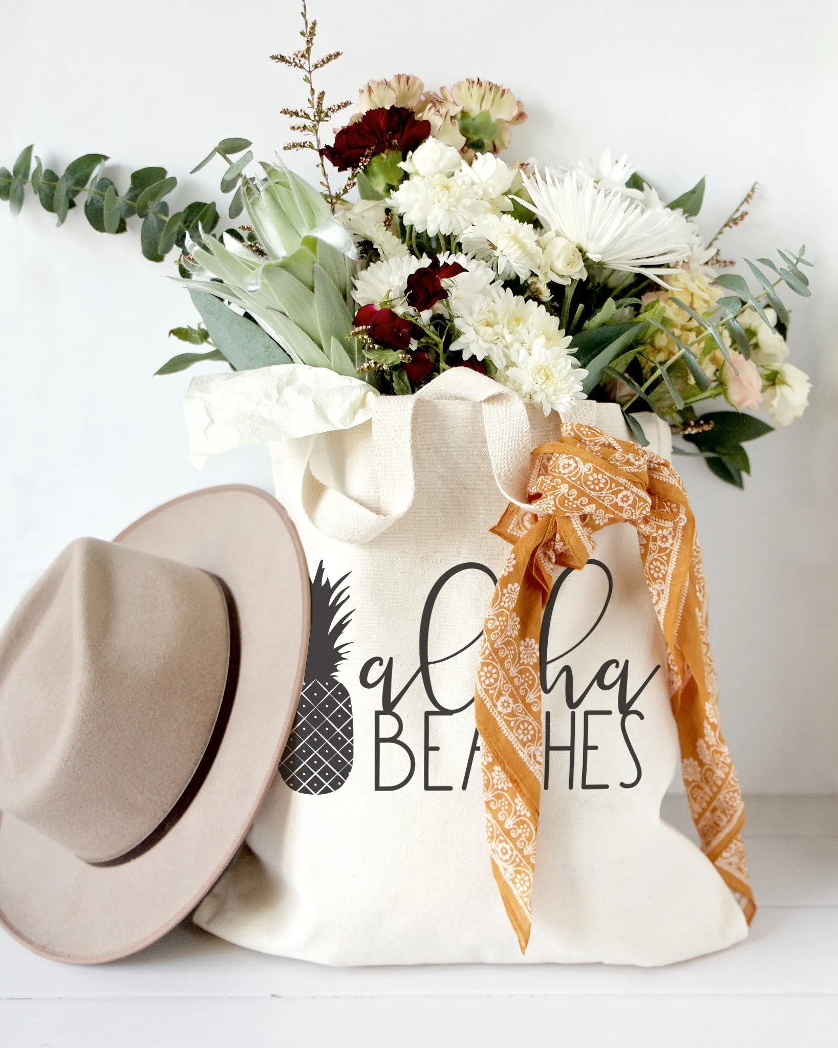 Aloha Beaches Cotton Canvas Tote Bag sold by Beach Bunny product image thumbnail 3