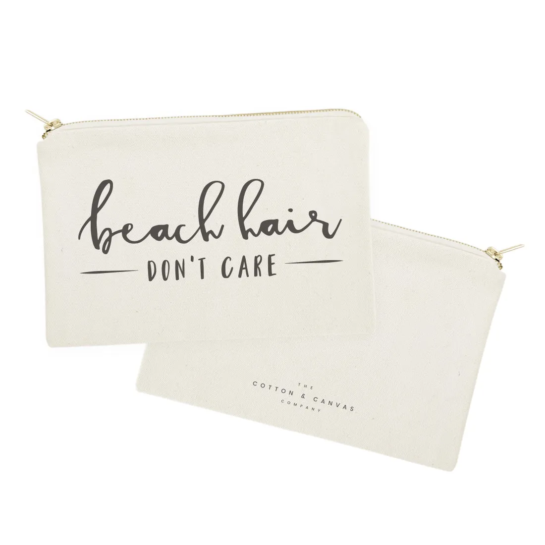 Beach Hair Don't Care Cotton Canvas Cosmetic Bag sold by Beach Bunny product image thumbnail 2
