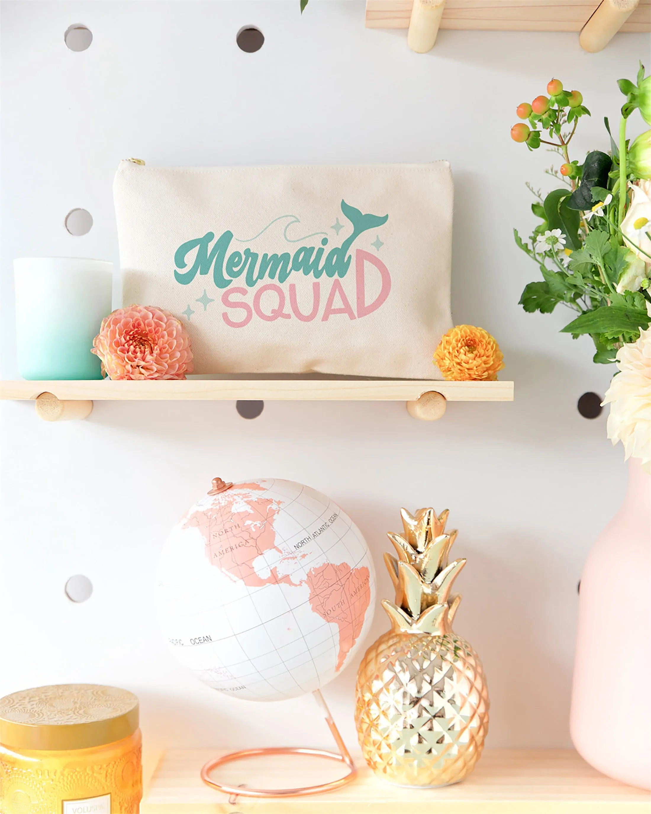 Mermaid Squad Cotton Canvas Cosmetic Bag sold by Beach Bunny product image thumbnail 3