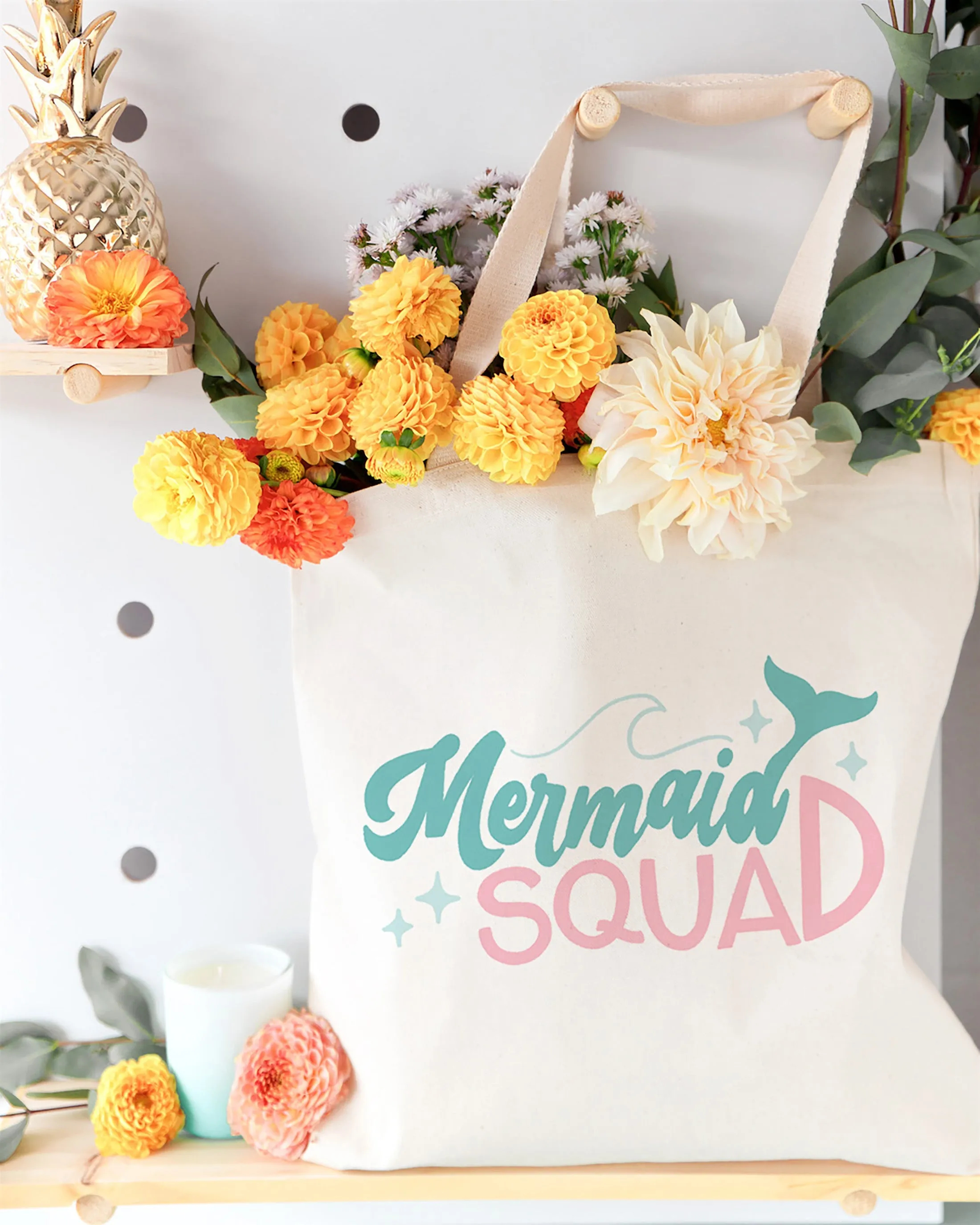 Mermaid Squad Cotton Canvas Tote Bag sold by Beach Bunny product image thumbnail 4