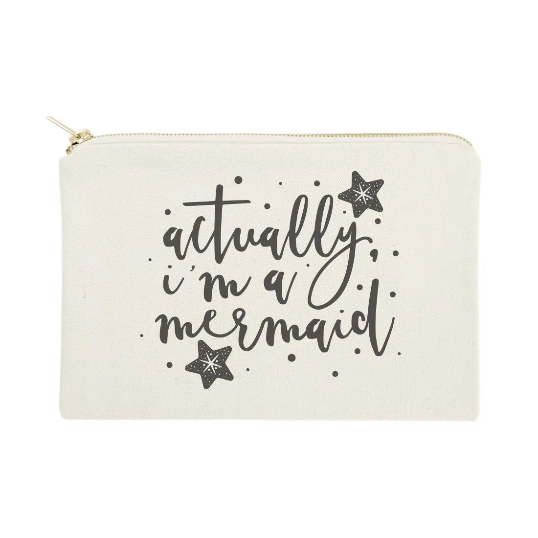 Actually, I'm a Mermaid Cotton Canvas Cosmetic Bag sold by Beach Bunny