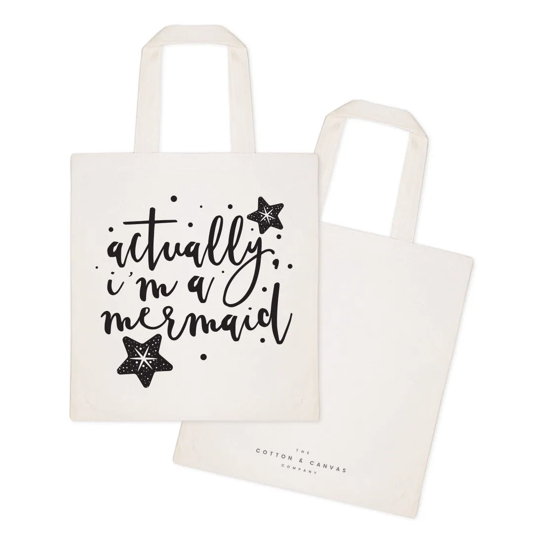 Actually, I'm a Mermaid Cotton Canvas Tote Bag sold by Beach Bunny product image thumbnail 2