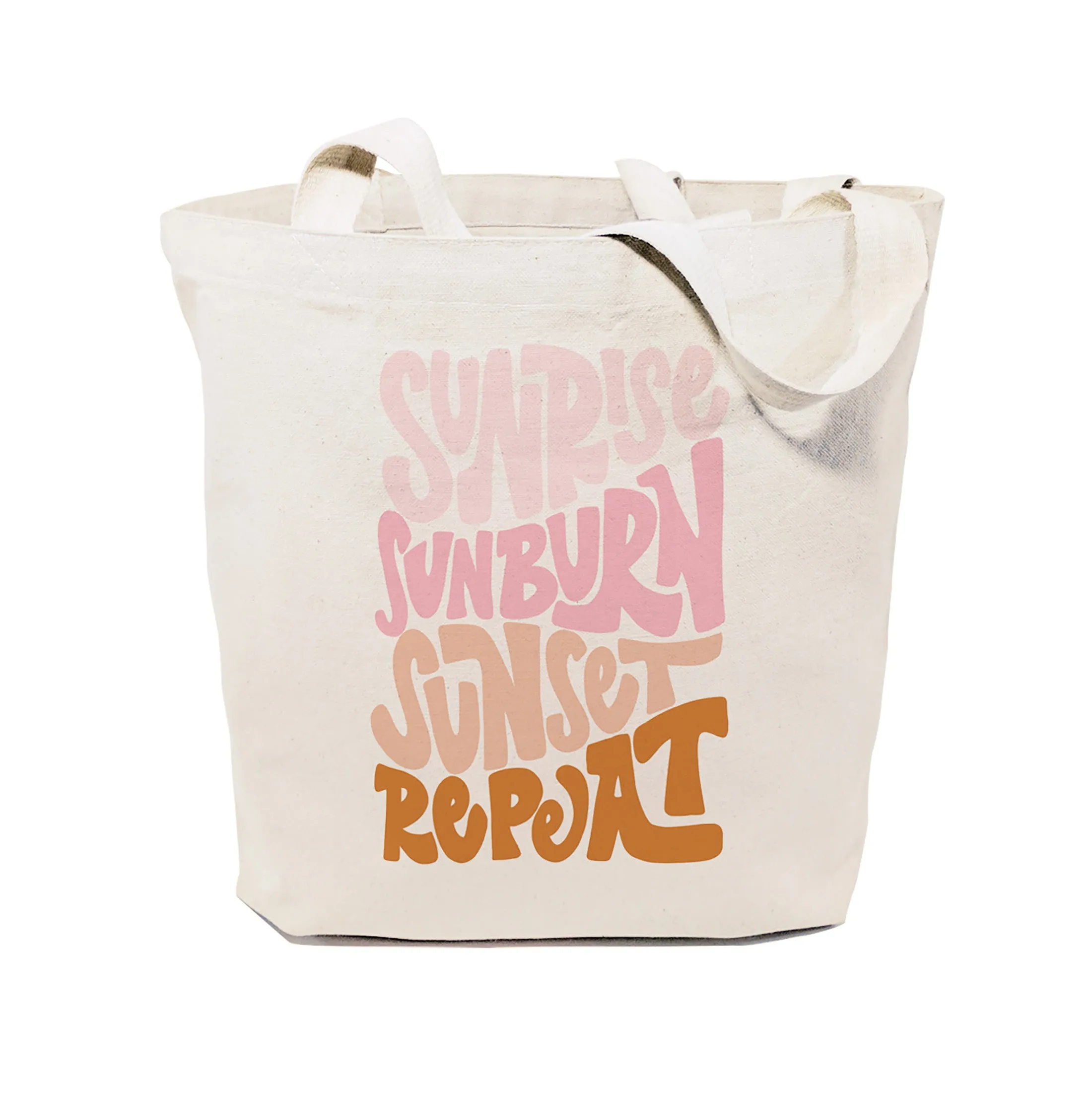 Sunrise Sunburn Sunset Repeat Cotton Canvas Tote Bag sold by Beach Bunny