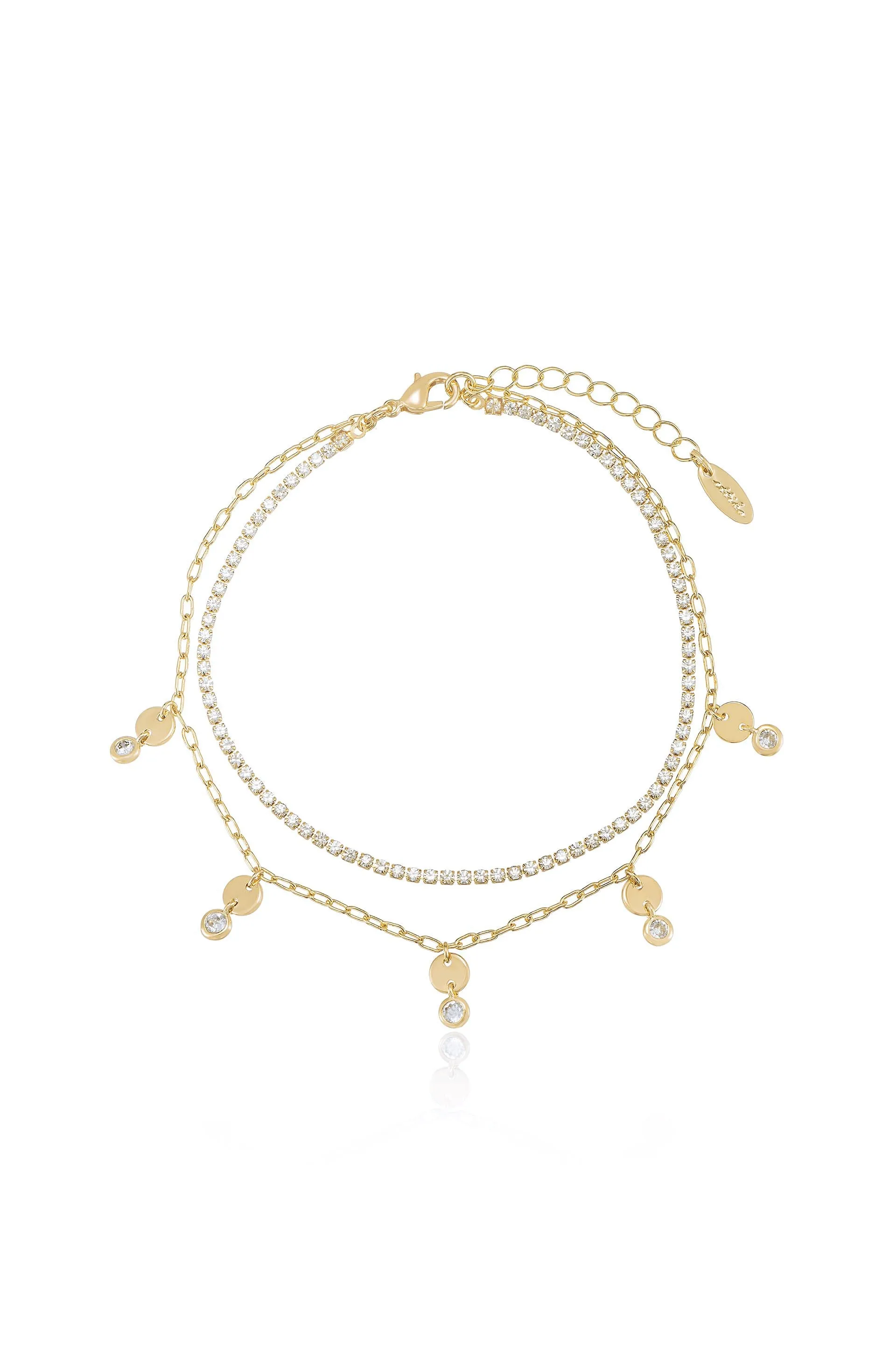 Giovanna Layered Crystal Anklet sold by Beach Bunny