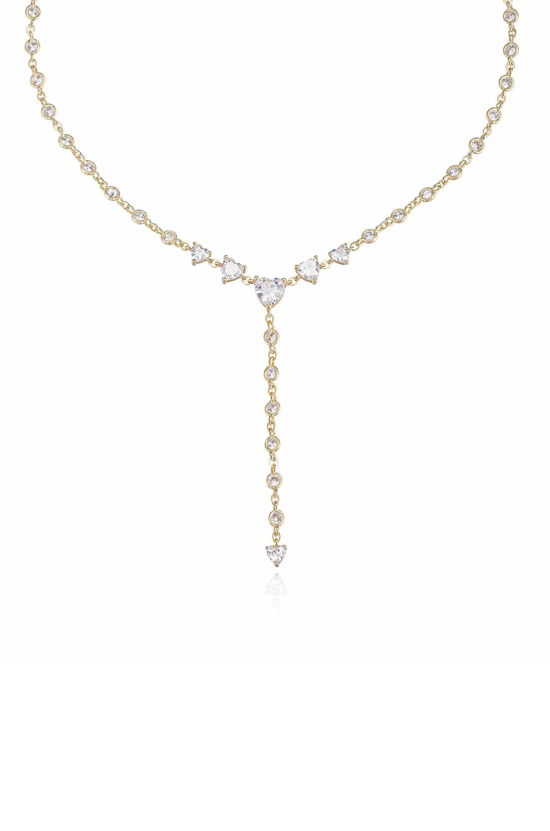 Queen of Hearts Crystal Lariat Necklace by Ettika sold by Beach Bunny