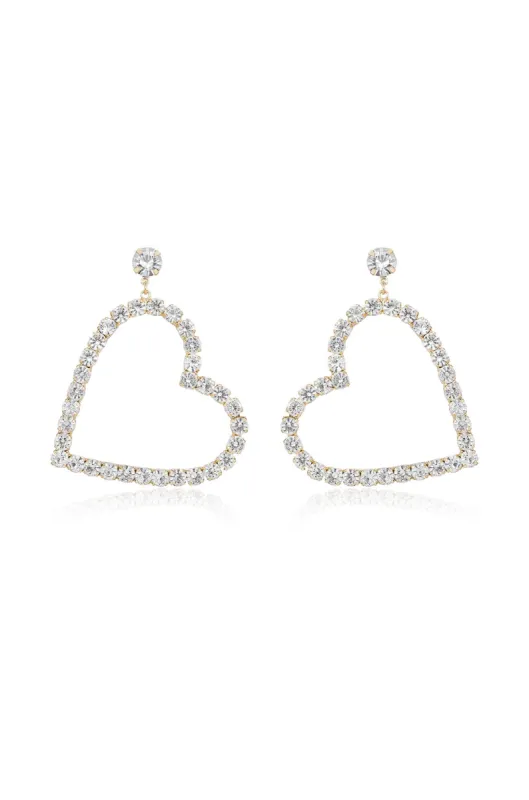 Falling in Crystal Love Dangle Earrings made by ettika