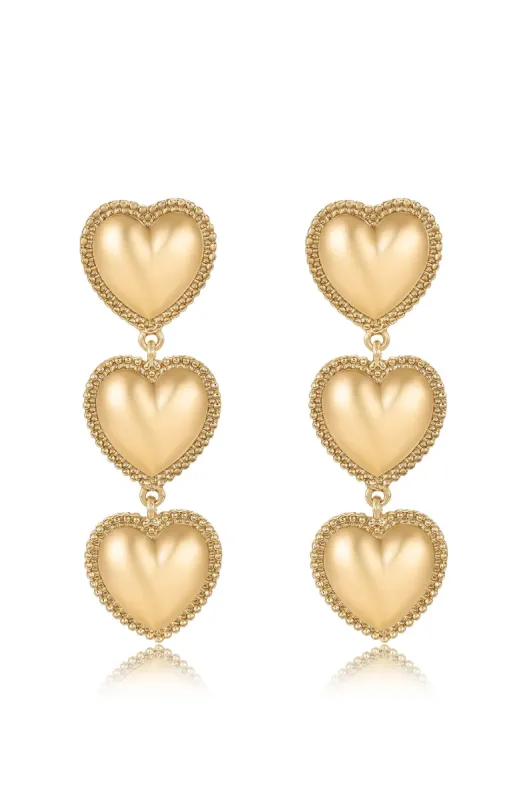 Golden Love Drop Dangle Earrings sold by Beach Bunny