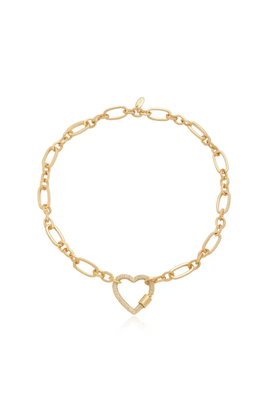 Open Heart Lock Necklace sold by Beach Bunny