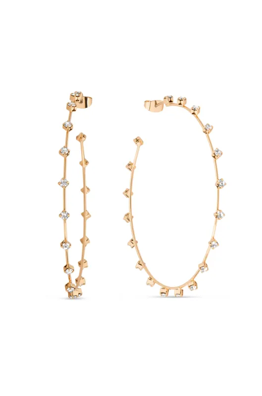 Simple Spark Crystal Hoops sold by Beach Bunny