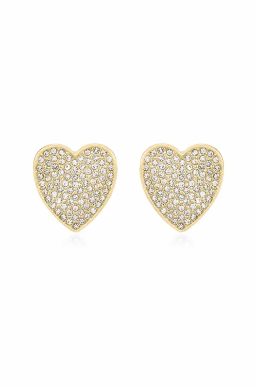 Love On Down Crystal Heart Stud Earrings sold by Beach Bunny
