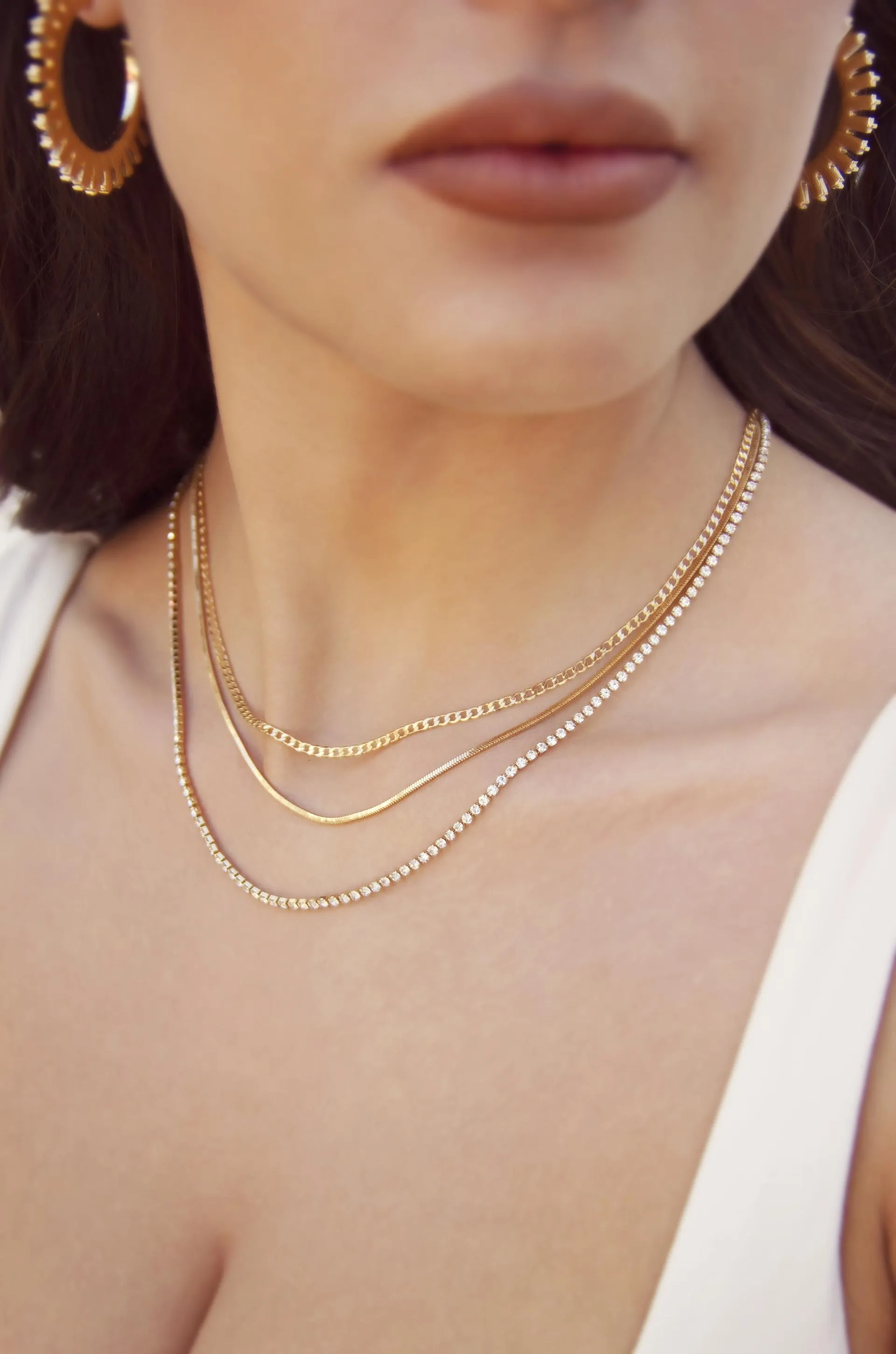 Minimal Layers Crystal Necklace sold by Beach Bunny product image thumbnail 2