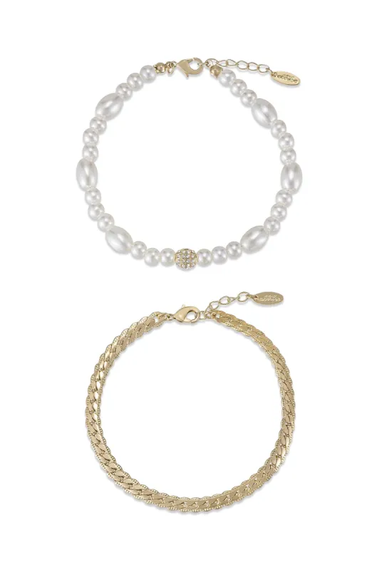Pearl Pairings Anklet Set sold by Beach Bunny