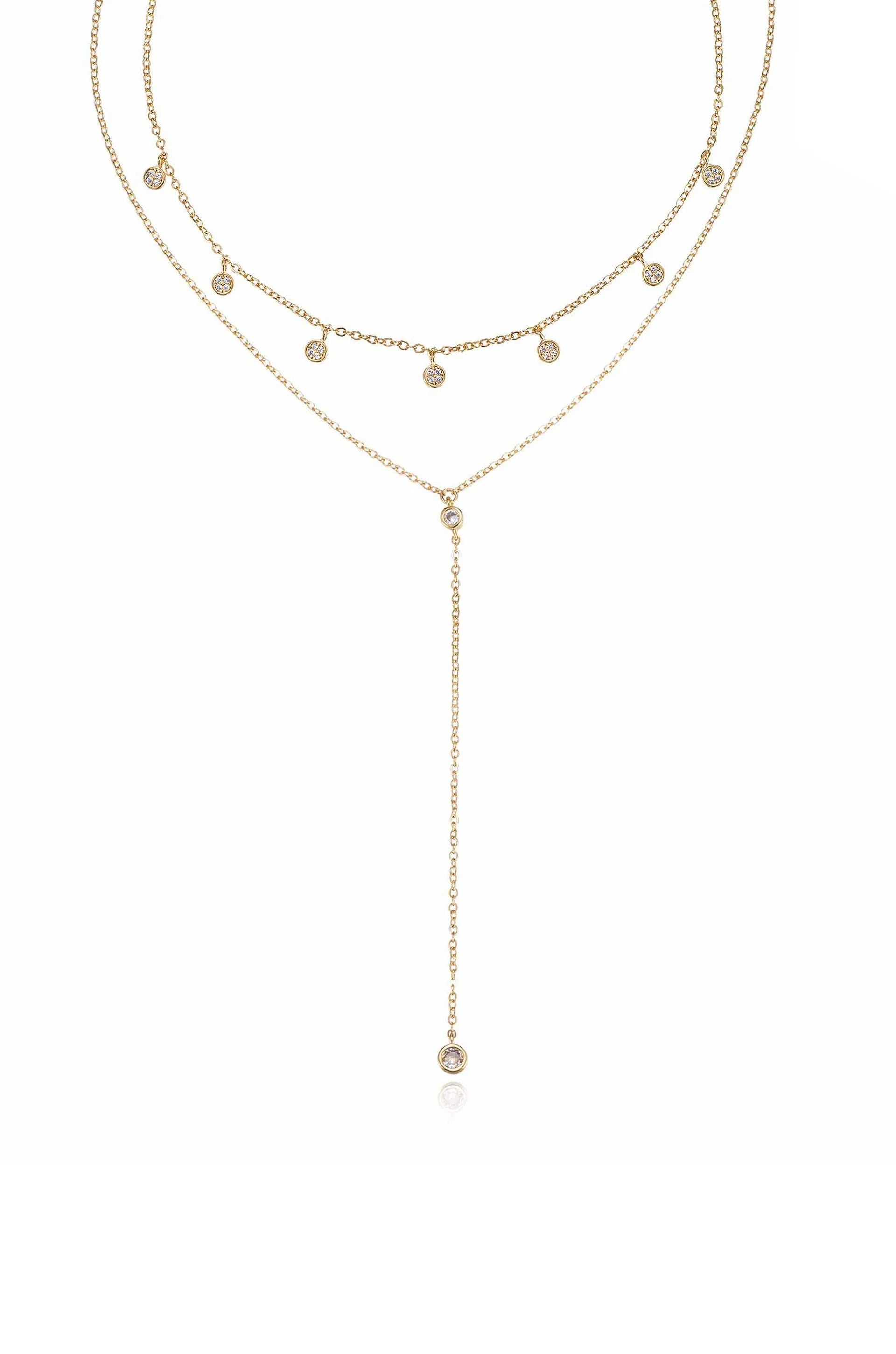 Simplistic Crystal Lariat Necklace Set by Ettika sold by Beach Bunny