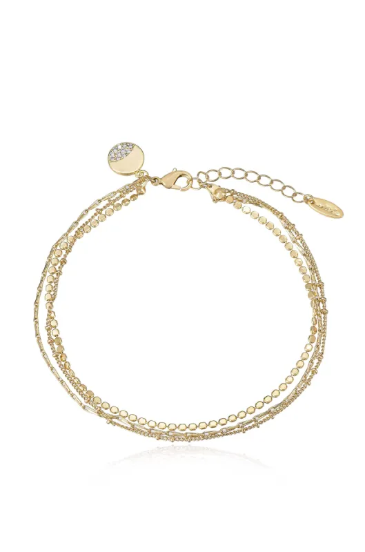 Crystal Dipped Multi Chain Anklet sold by Beach Bunny