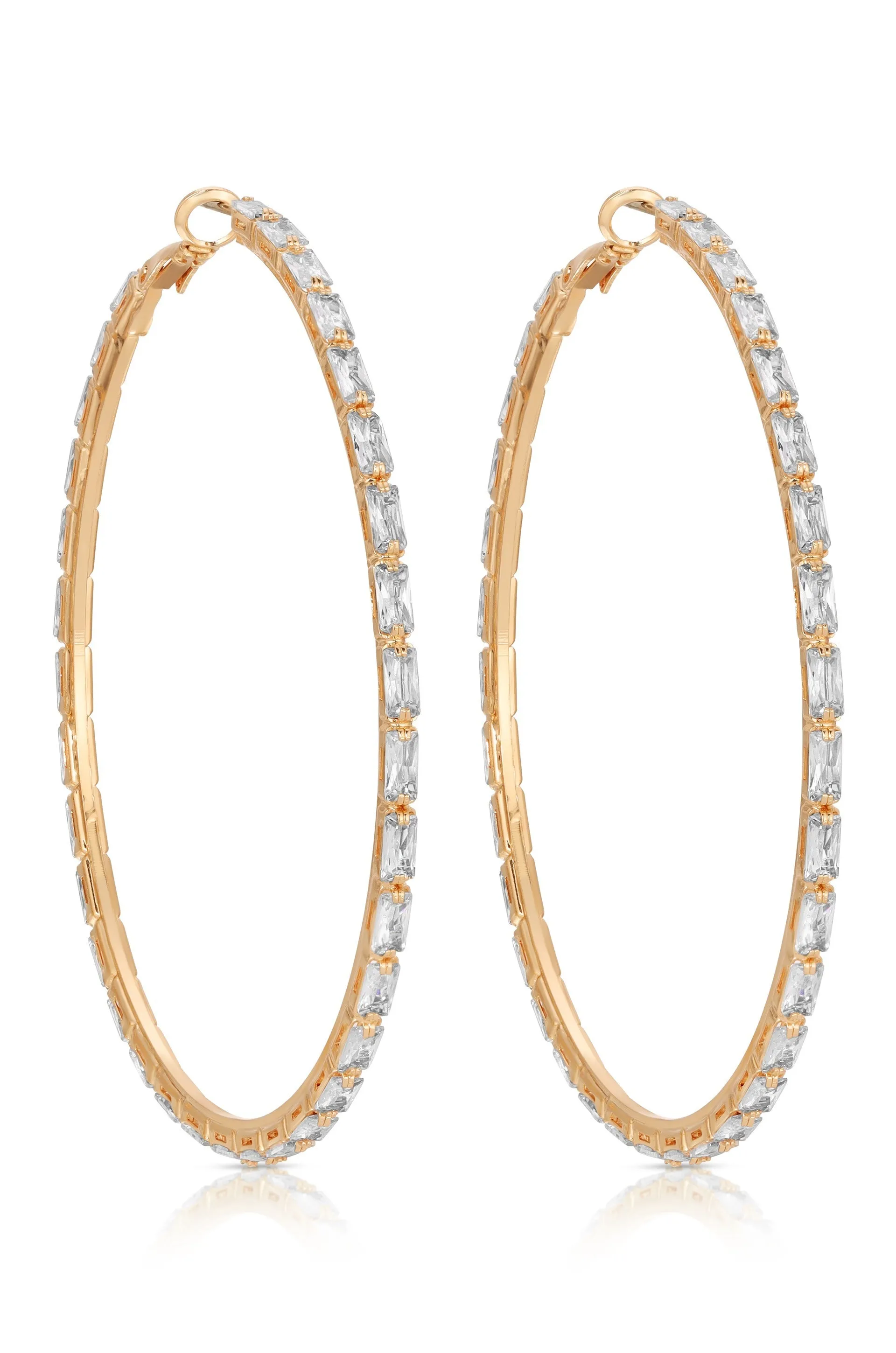 Crystal All Around Hoop Earrings sold by Beach Bunny product image thumbnail 4