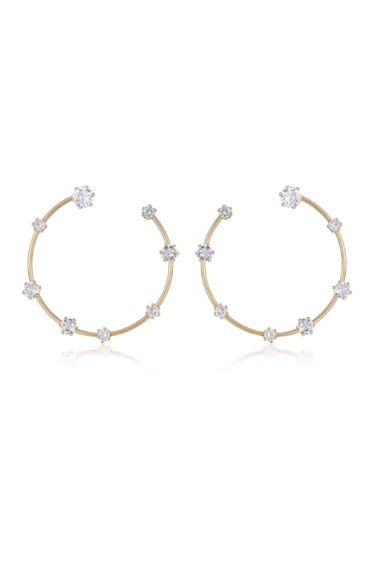 Celestial Large Wire & Crystal Ring Earrings sold by Beach Bunny