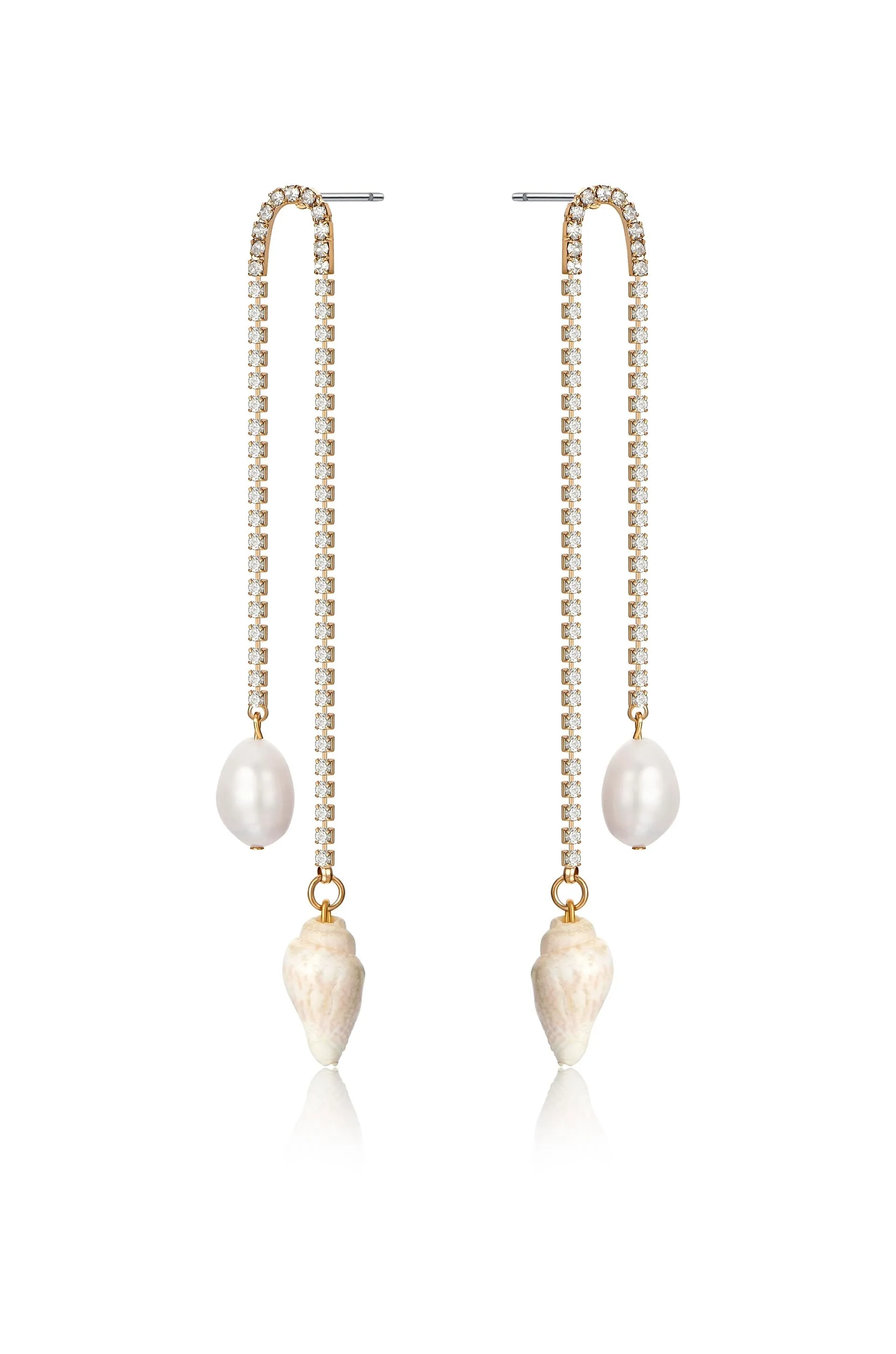 Balanced Shell and Pearl Earrings by Ettika sold by Beach Bunny product image thumbnail 3