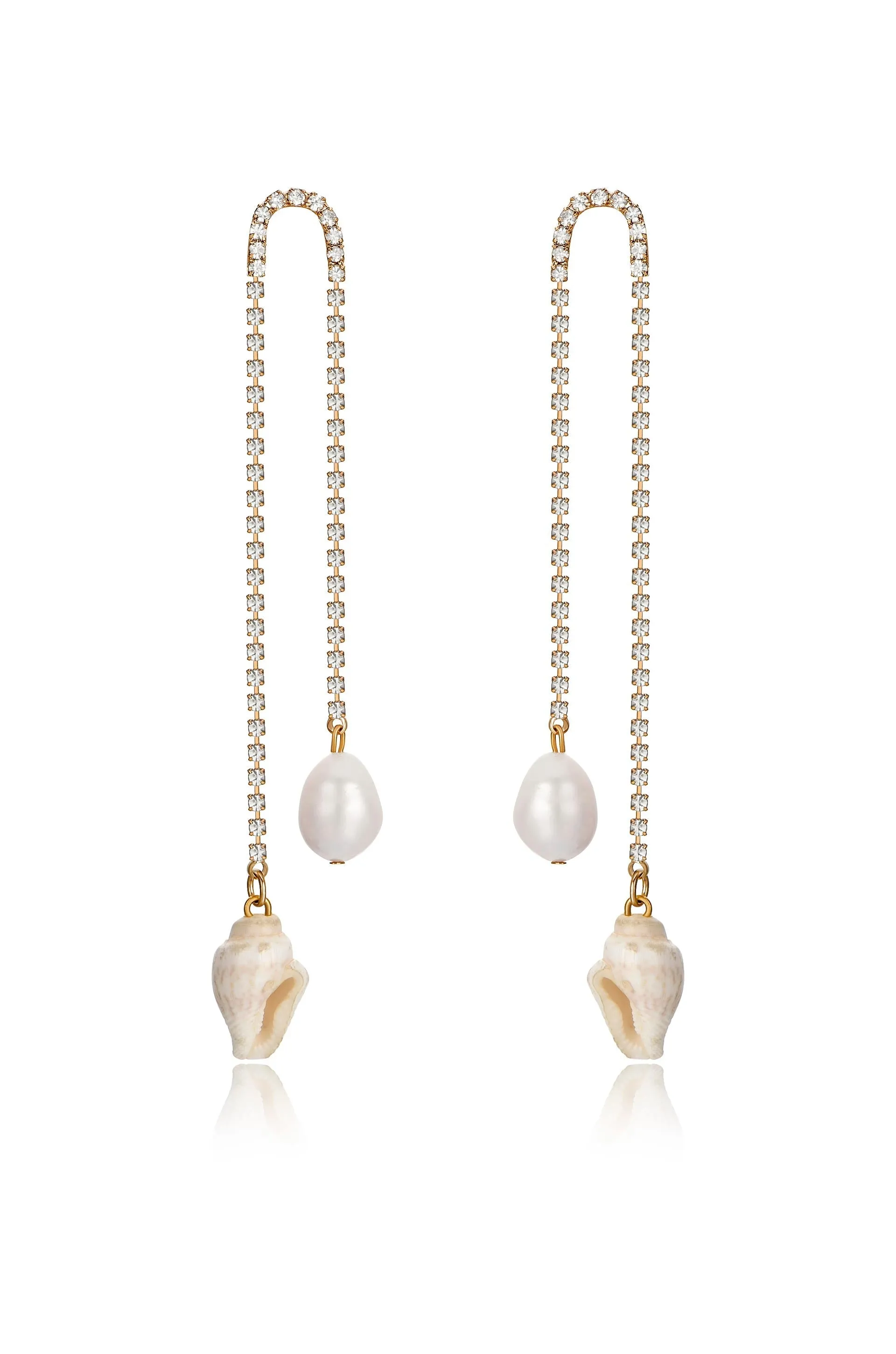 Balanced Shell and Pearl Earrings by Ettika sold by Beach Bunny