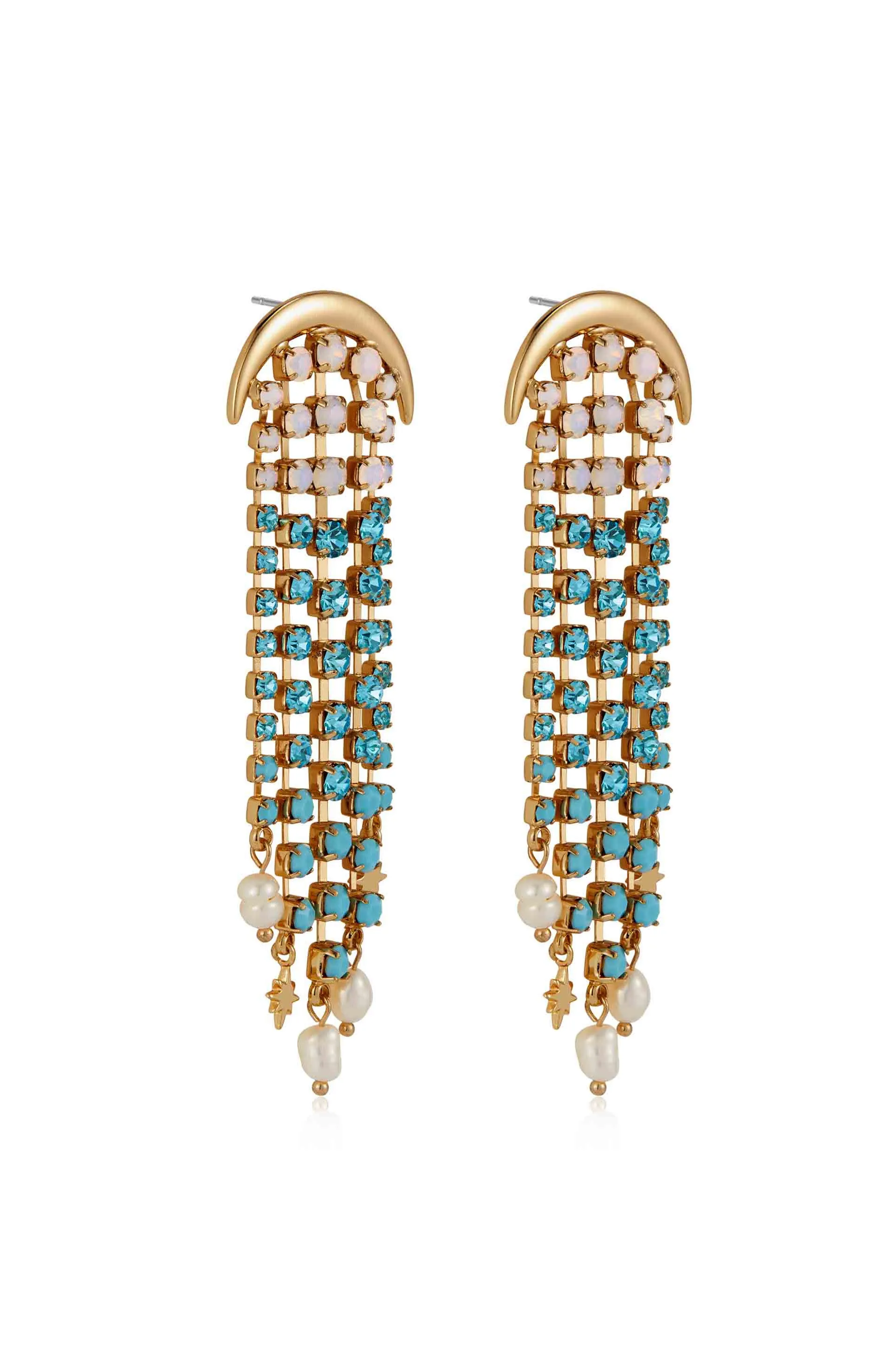 Aqua Galaxy Fringe Earrings sold by Beach Bunny product image thumbnail 3
