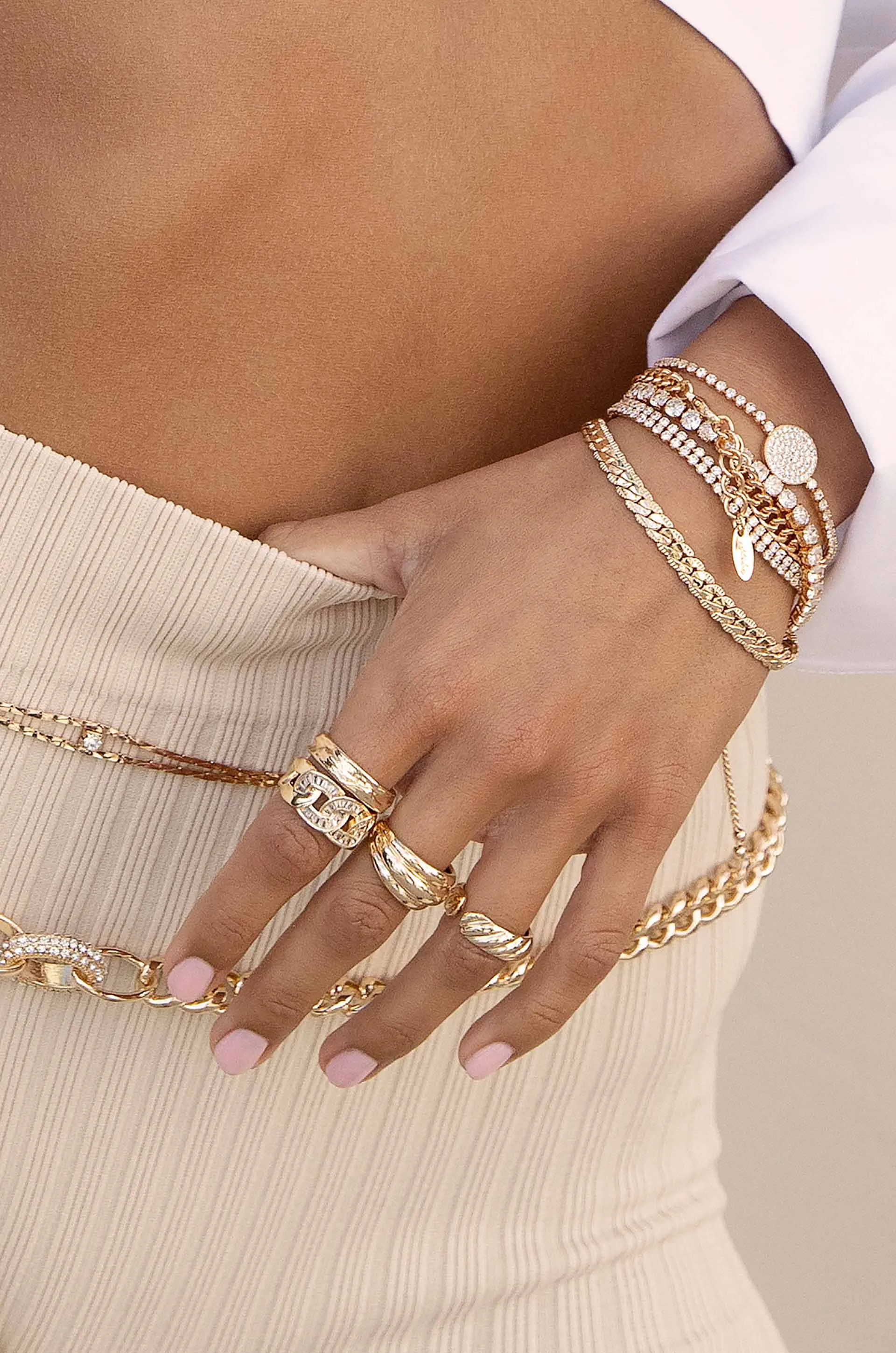 Adjustable Crystal Link Ring by Ettika sold by Beach Bunny product image thumbnail 4