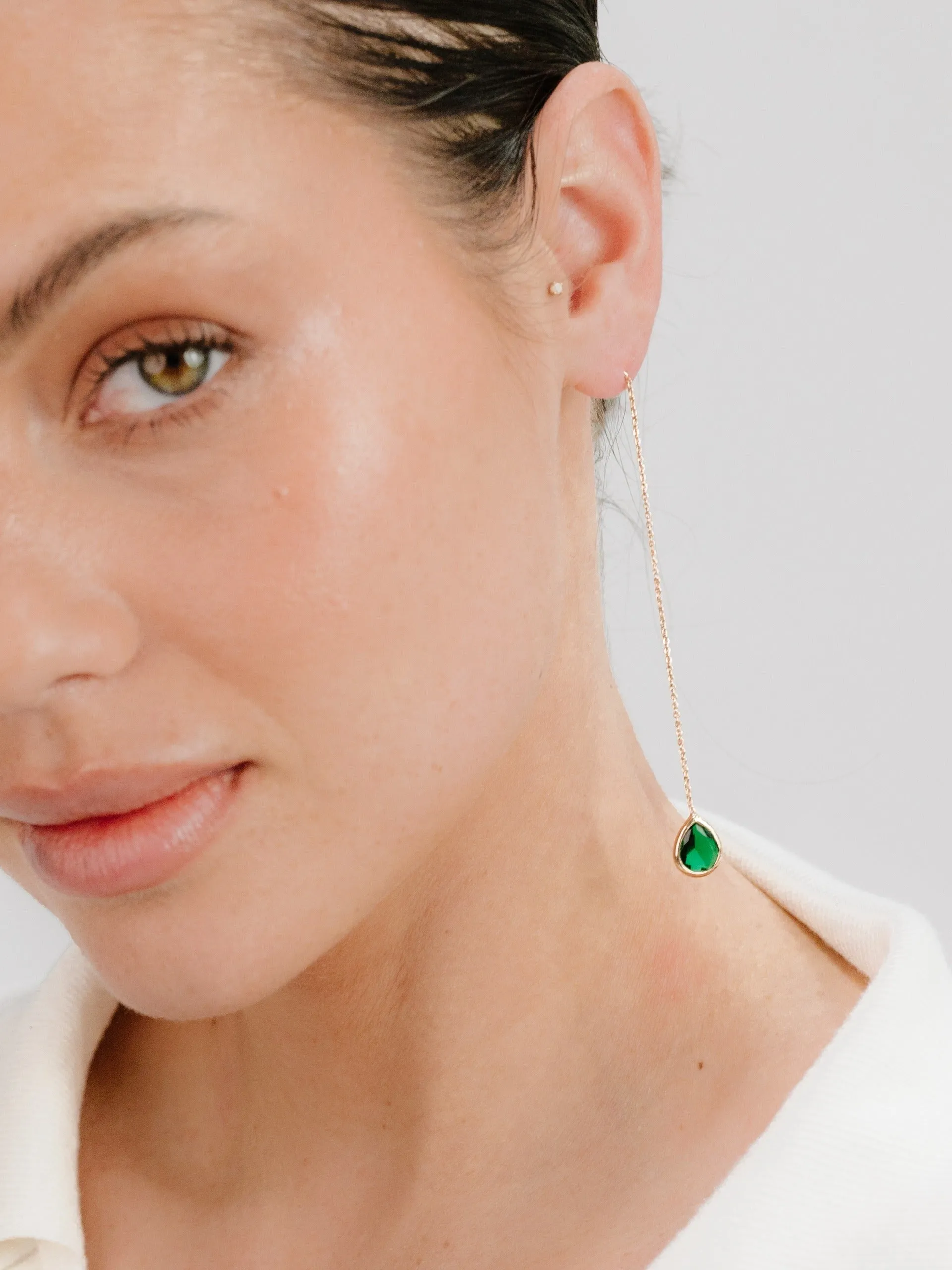 Barely There Chain and Crystal Dangle Earrings sold by Beach Bunny product image thumbnail 3