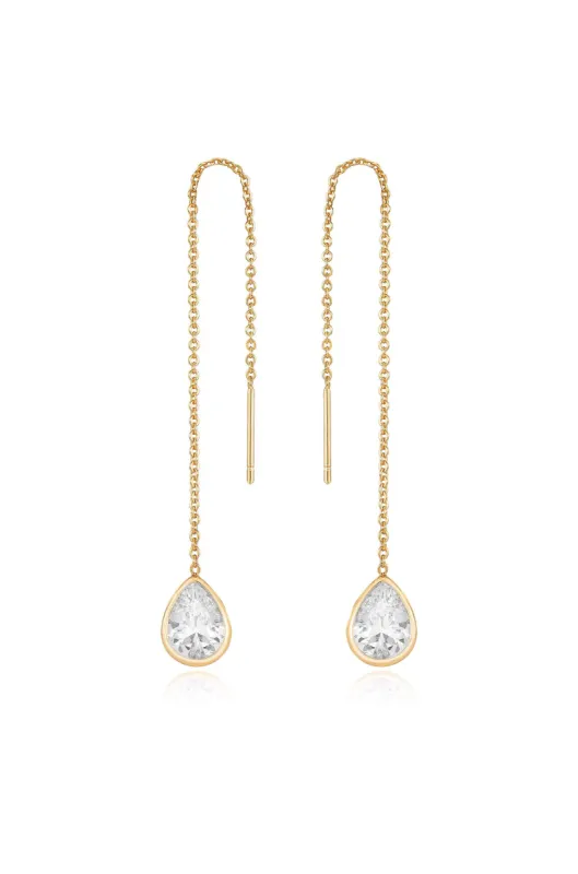 Barely There Chain and Crystal Dangle Earrings sold by Beach Bunny