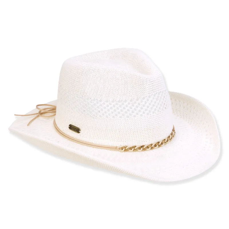 Gold Link Western Hat by Sun N Sand made by Beach Bunny