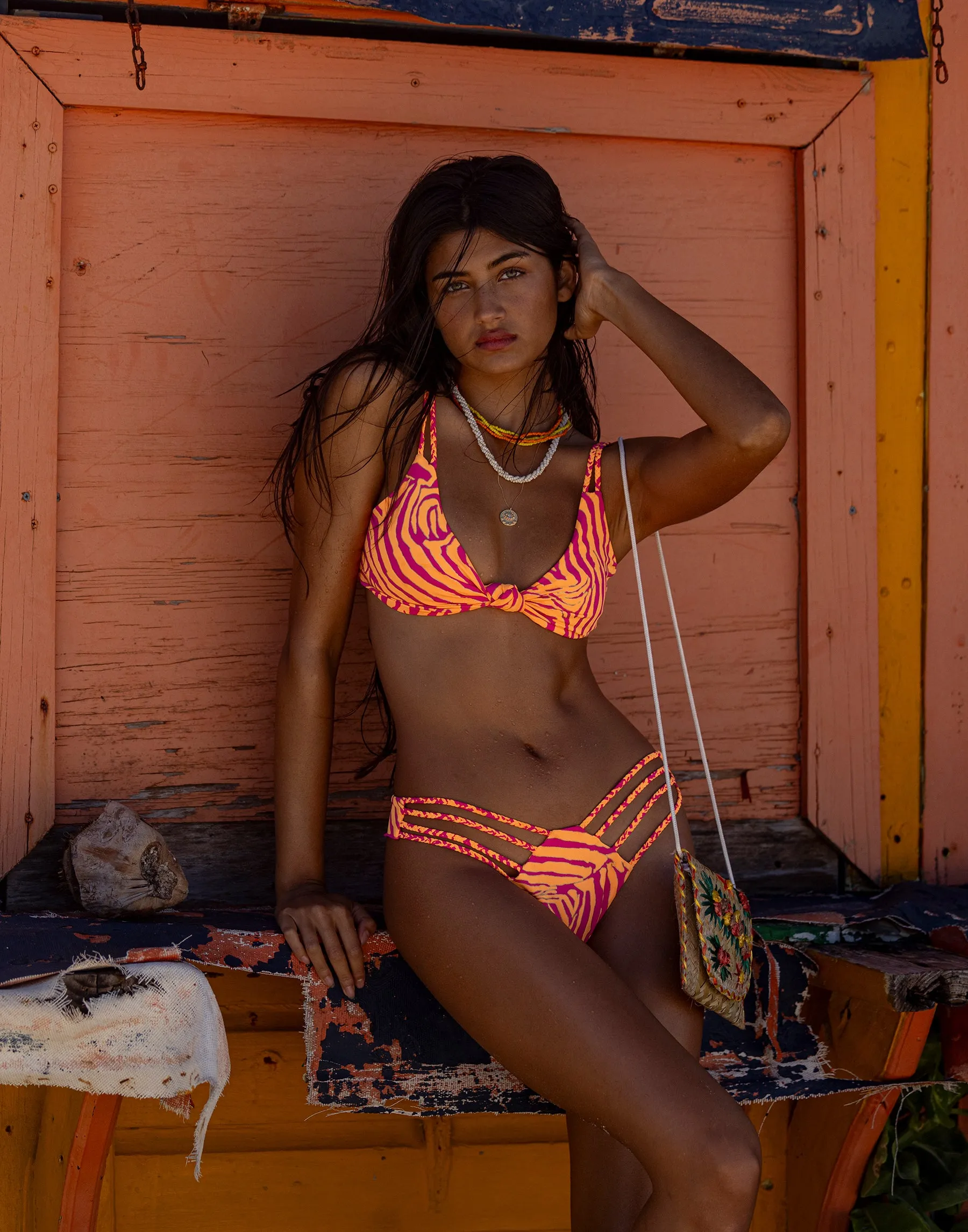 Tigre Knot Top - Neon Tiger sold by Beach Bunny product image thumbnail 5