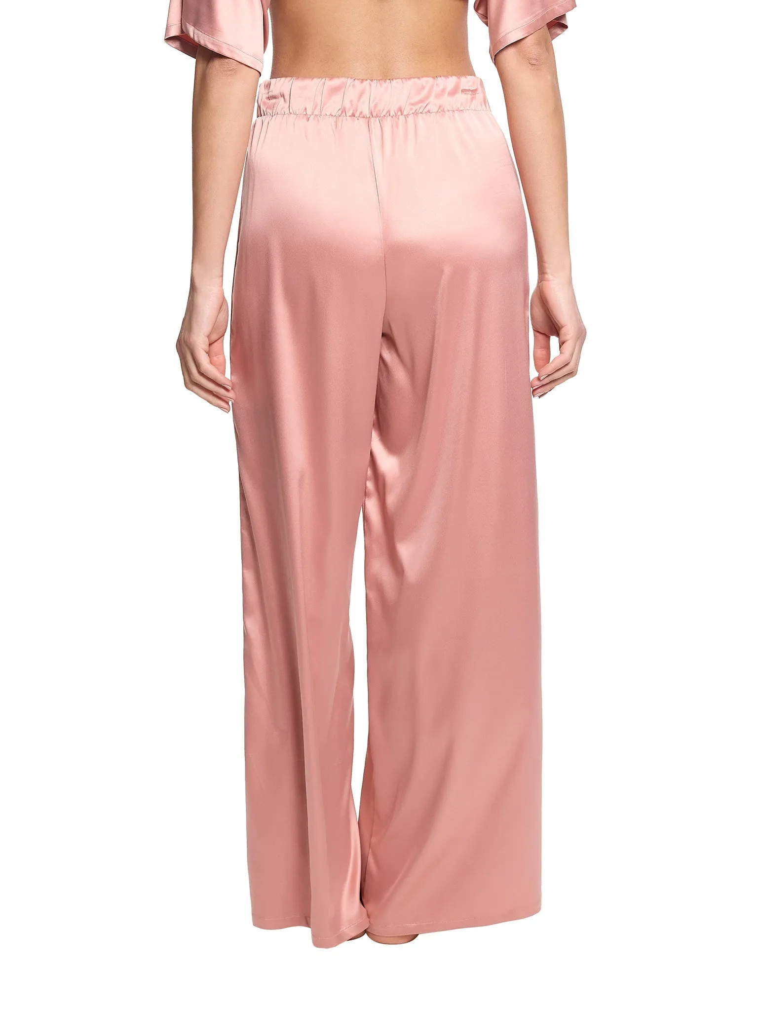 Satin Sleep Pant Rose Latte Pink sold by Beach Bunny