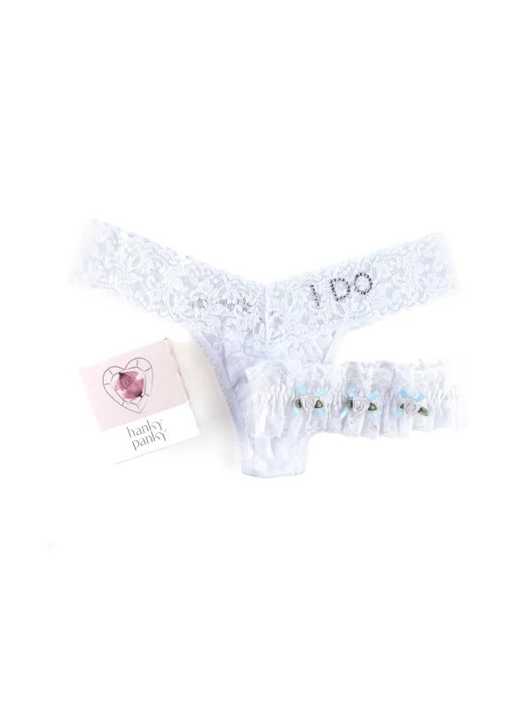 I Do Low Rise Thong & Garter Box Set sold by Beach Bunny