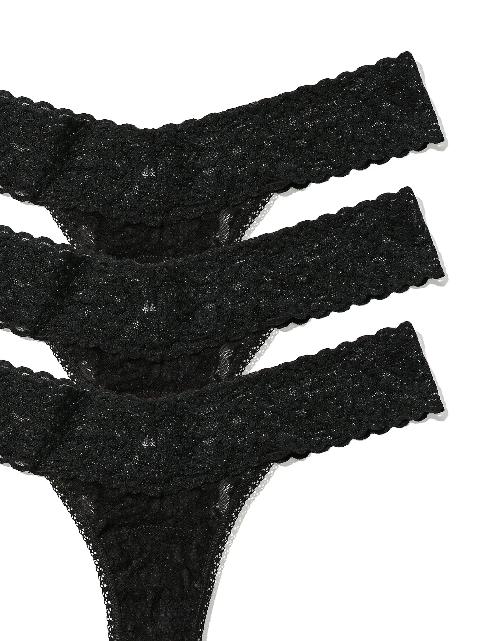 3 Pack Signature Lace® Low Rise Thongs Black sold by Beach Bunny product image thumbnail 3