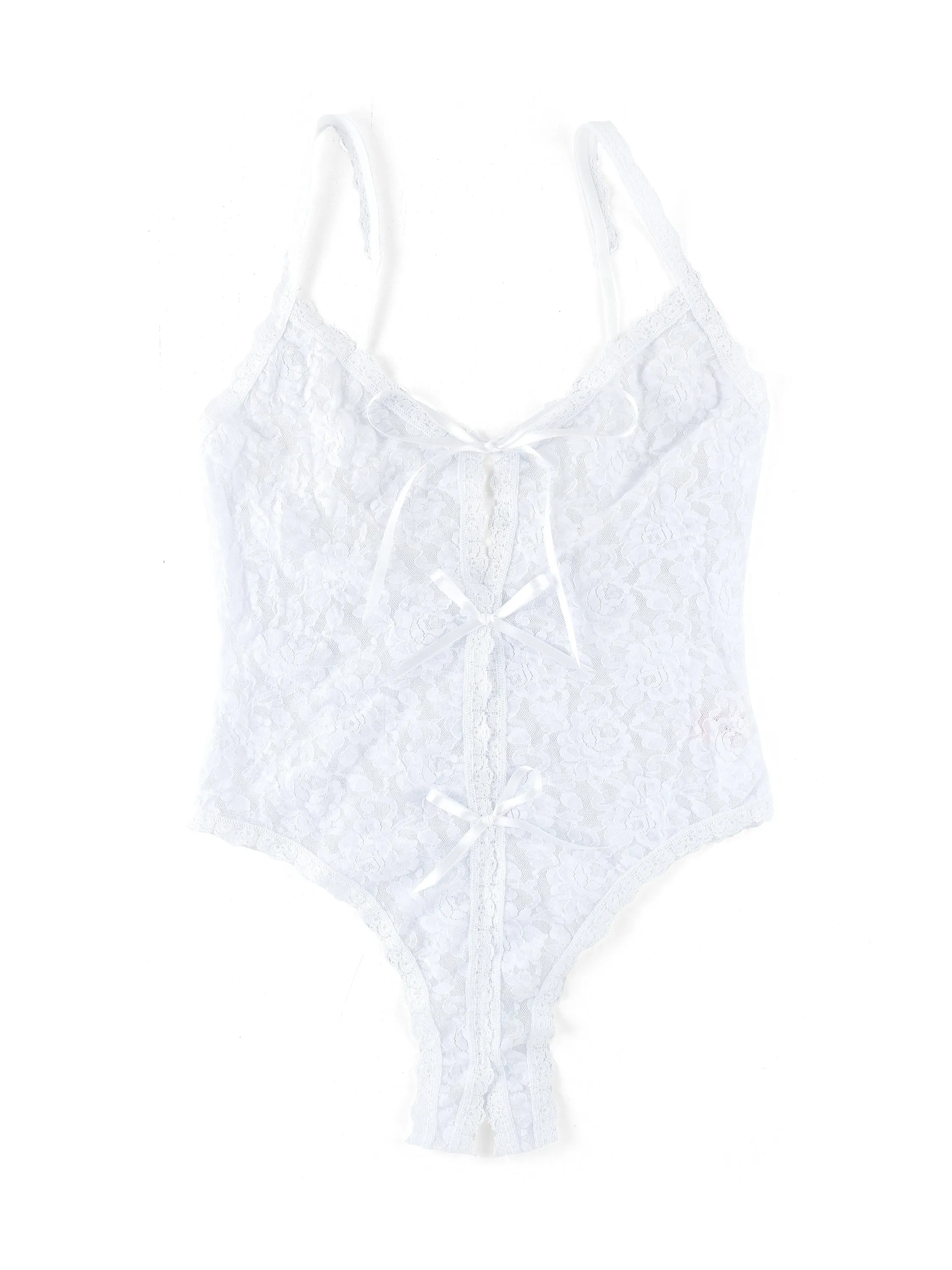 &oh™ Signature Lace Crotchless Teddy White sold by Beach Bunny product image thumbnail 3