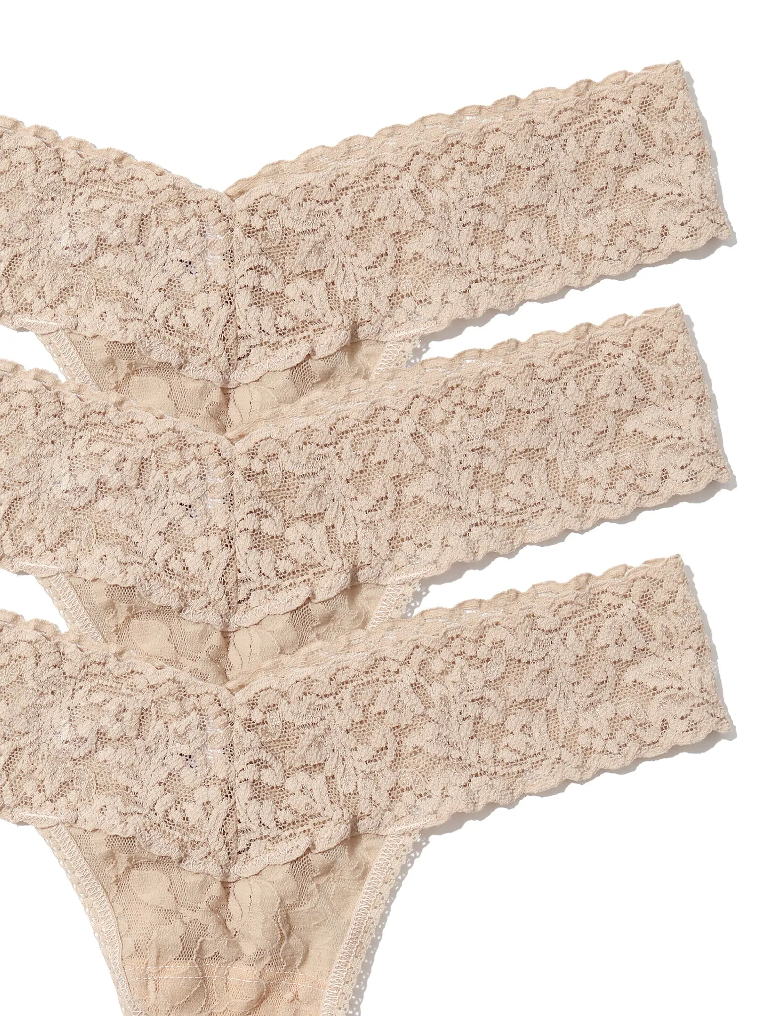 3 Pack Signature Lace® Low Rise Thongs Chai sold by Beach Bunny product image thumbnail 3