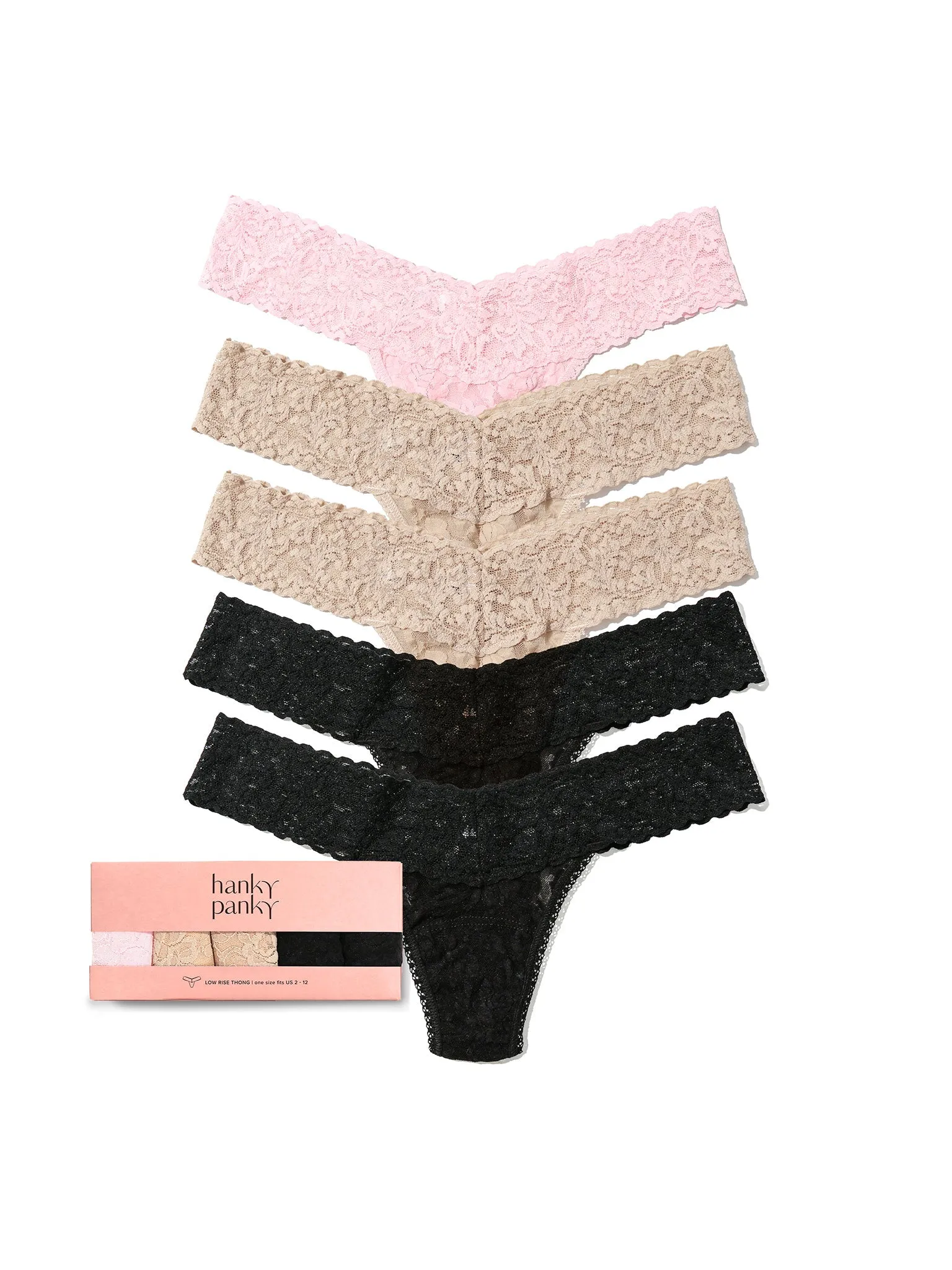 5 Pack Signature Lace® Low Rise Thongs sold by Beach Bunny