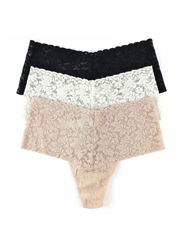 3 Pack Retro Lace Thong Exclusive sold by Beach Bunny