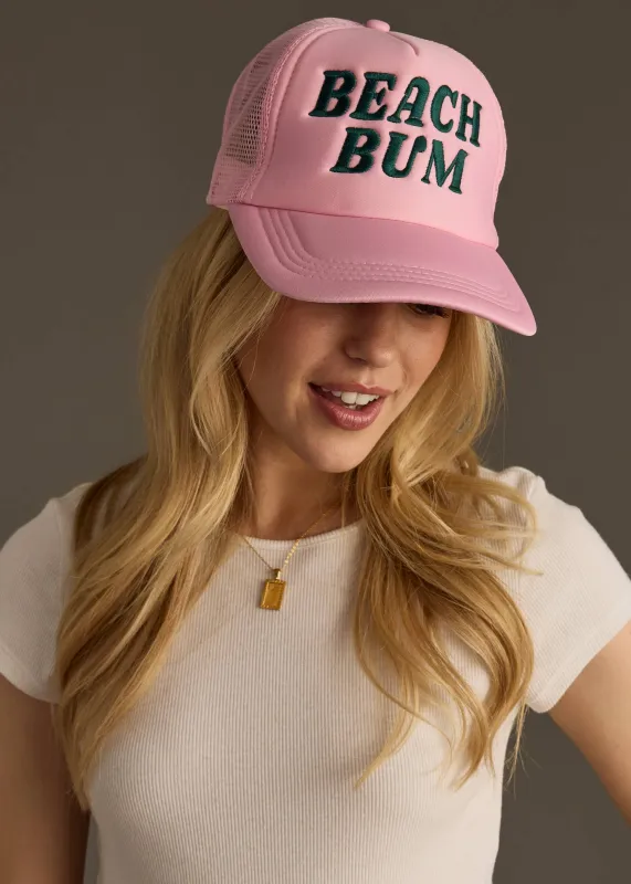 Panache Apparel Co. - Beach Bum Trucker Hat - Light Pink made by Beach Bunny