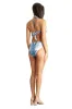 Beaded One Piece by La Moda - Light Blue Floral sold by Beach Bunny