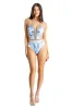 Beaded One Piece by La Moda - Light Blue Floral sold by Beach Bunny