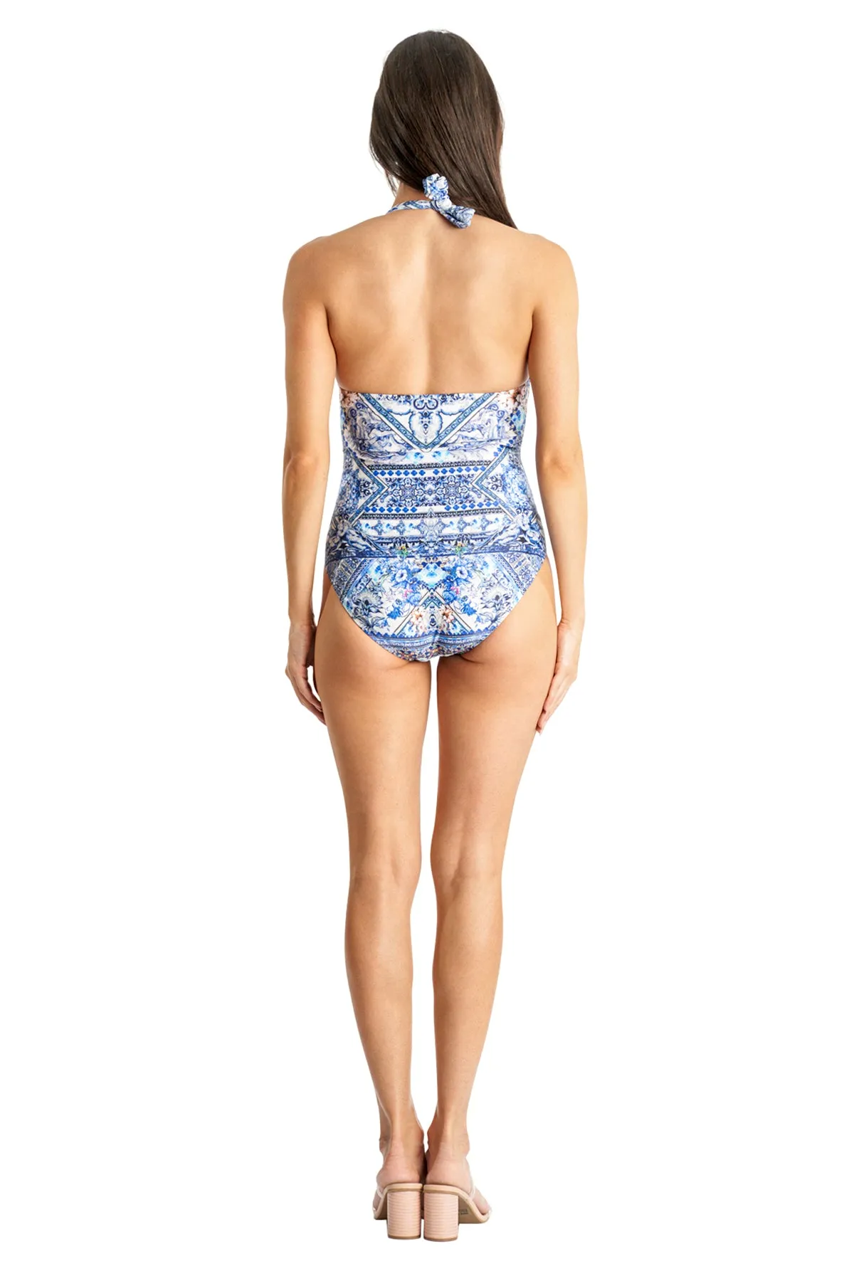 Halter One Piece by La Moda - Multi Blue sold by Beach Bunny product image thumbnail 3