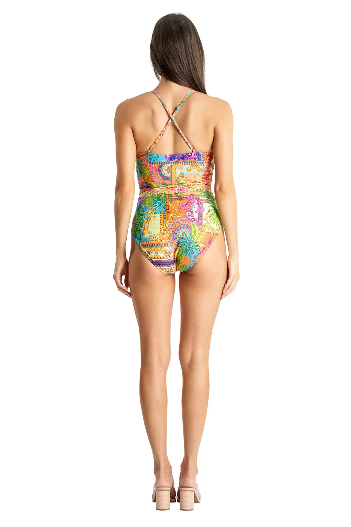 Tie Waist One Piece by La Moda - Tropical sold by Beach Bunny product image thumbnail 3