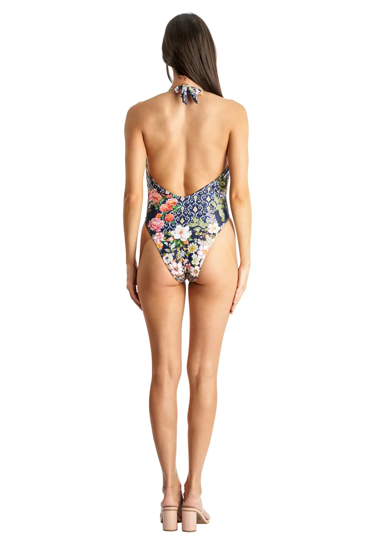 Beaded V Neck One Piece by La Moda - Floral sold by Beach Bunny product image thumbnail 3