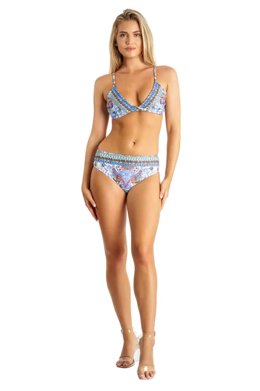 Beaded Swimsuit Set by La Moda - Multi Blue sold by Beach Bunny