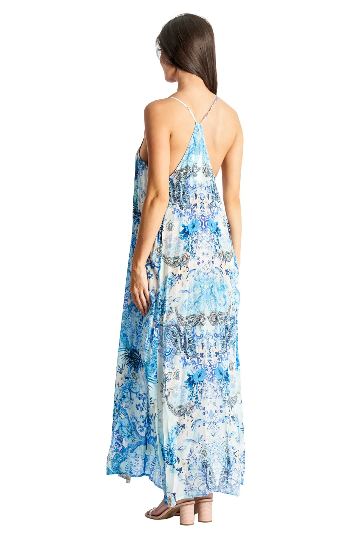 Beaded Luxe Maxi by La Moda - Light Blue Floral sold by Beach Bunny product image thumbnail 2