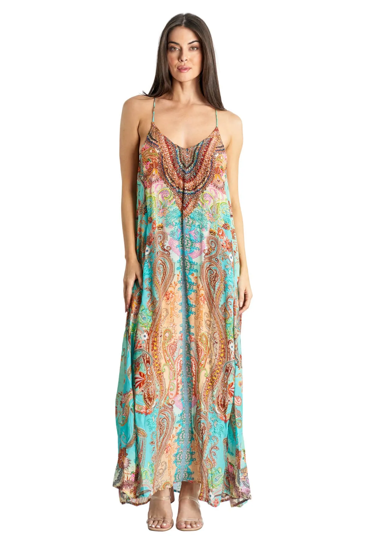 Beaded Luxe Maxi by La Moda - Paisley sold by Beach Bunny