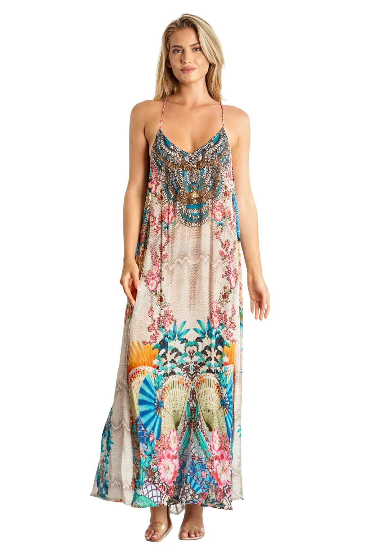 Beaded Luxe Maxi by La Moda - Multi sold by Beach Bunny