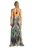 Beaded Luxe Halter Maxi by La Moda - Black & Teal sold by Beach Bunny