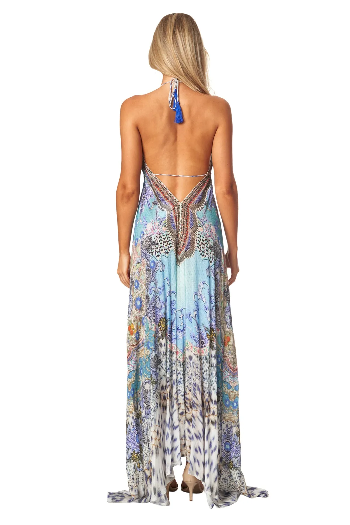 Beaded Luxe Halter Maxi by La Moda - Aqua sold by Beach Bunny product image thumbnail 3