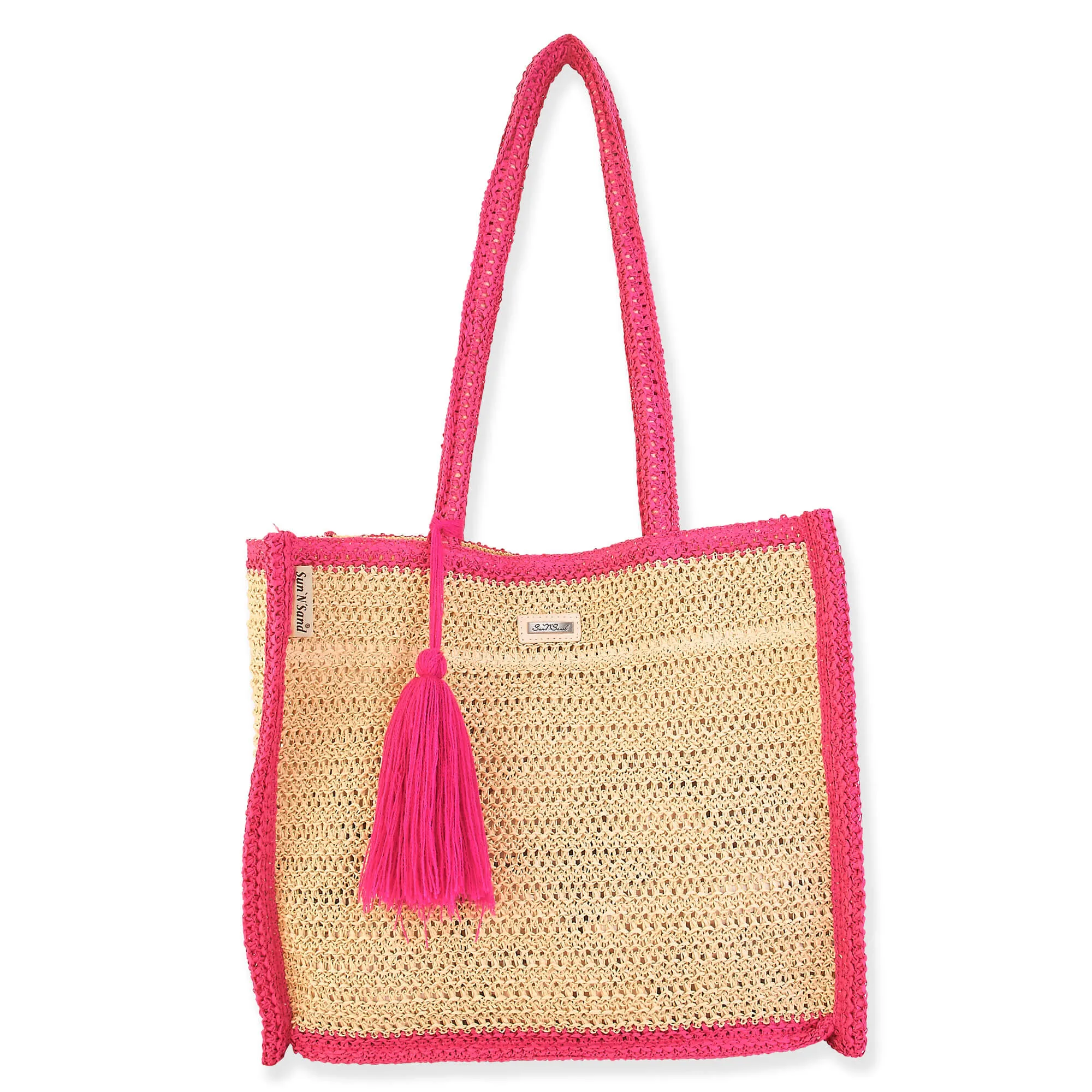 Kira Crochet Shoulder Tote by Sun N Sand - Pink sold by Beach Bunny product image thumbnail 2