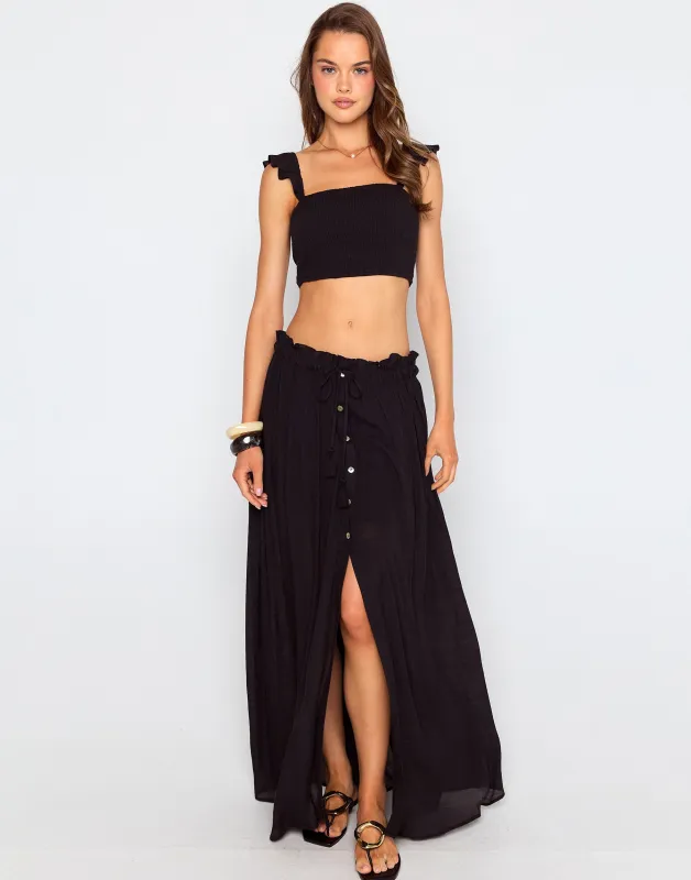 Selene Top and Skirt Set by Summer Haus - Black sold by Beach Bunny